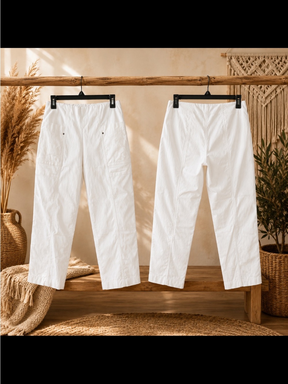 Elliott Lauren White Ankle-Length Cropped Pants size 4
